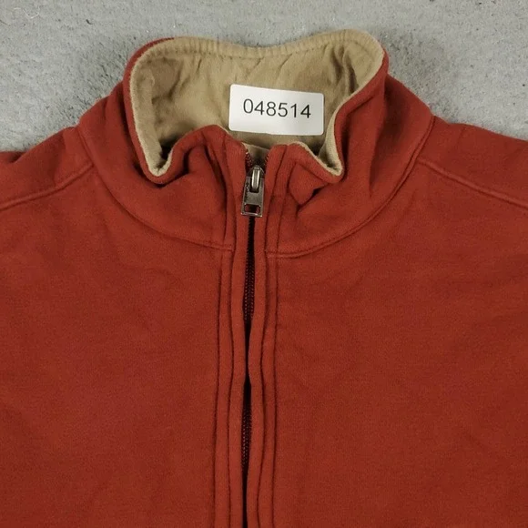 Columbia Sweater Mens Size Medium Red/Orange 1/4 Zip Up Pullover Sweatshirt - Picture 2 of 9